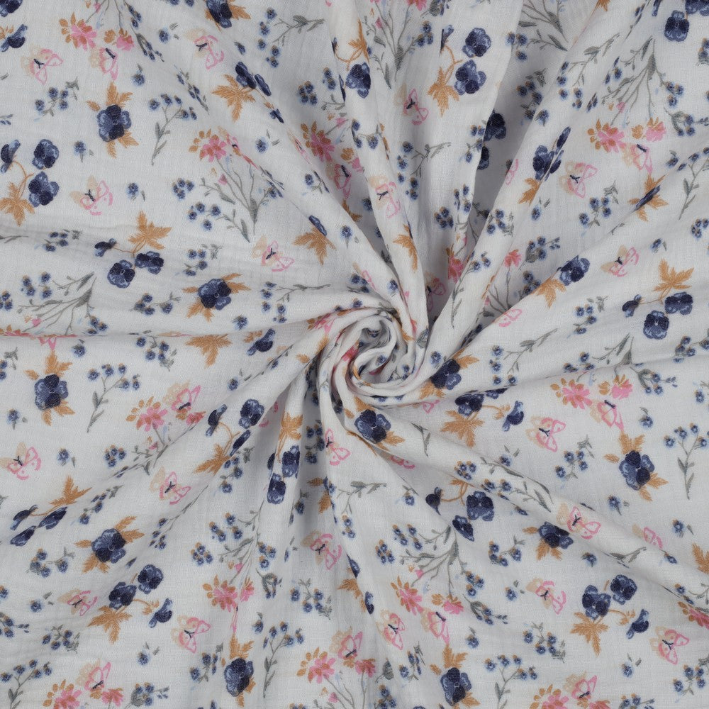 Double Gauze Blumen und Schmetterling