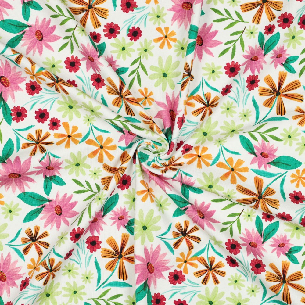 Jersey Blumen bunt