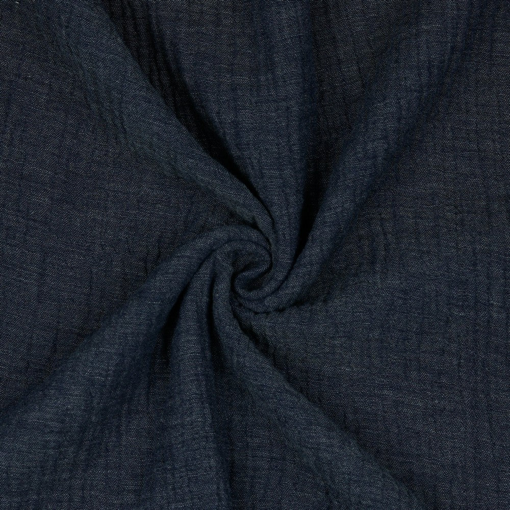 Double Gauze melange navy