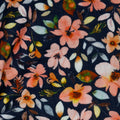 Double Gauze Blumen auf dunkelblau