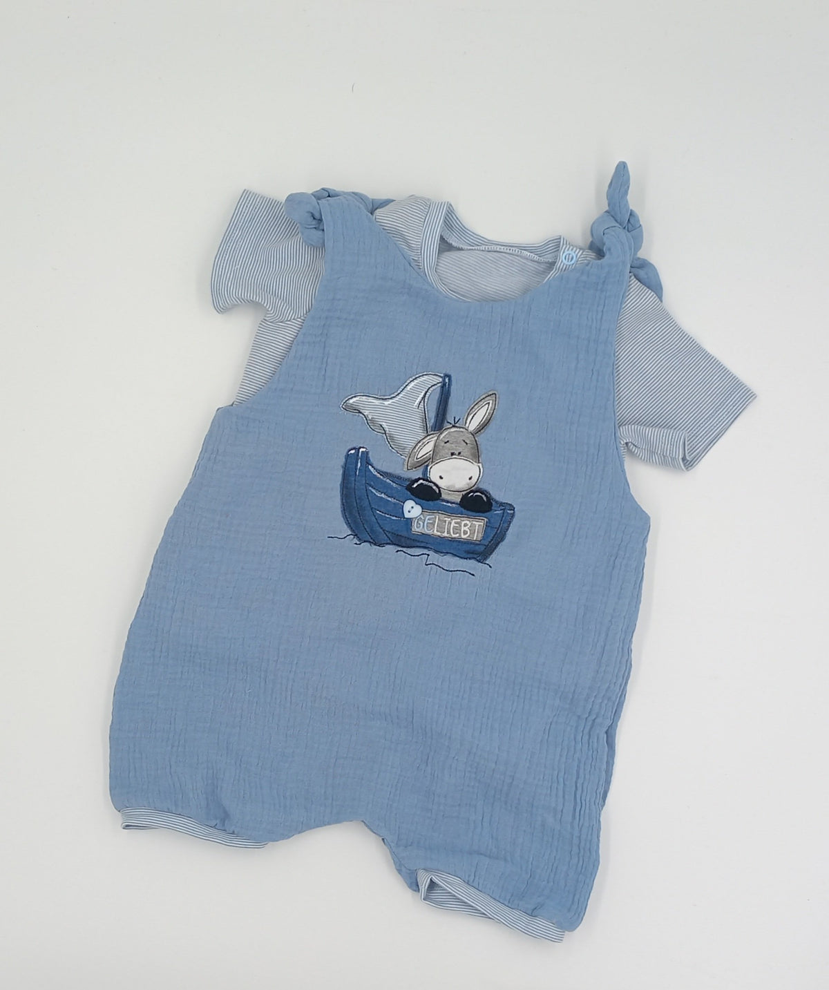 Luftiges Musselin Babyset Latzhose Gr. 74