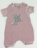 Luftiges Musselin Babyset Latzhose Gr. 68 Hund rosa