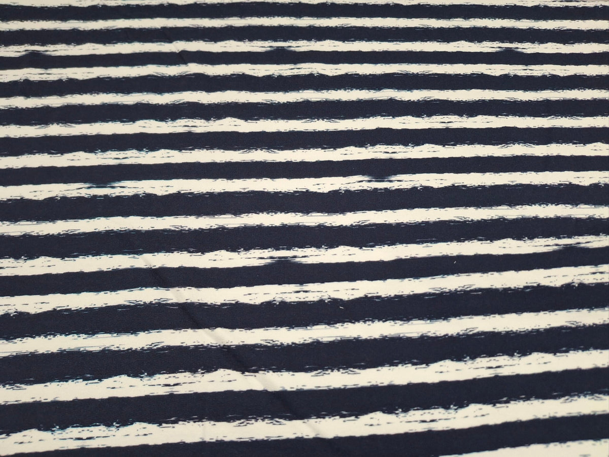 French Terry blau weiss gestreift