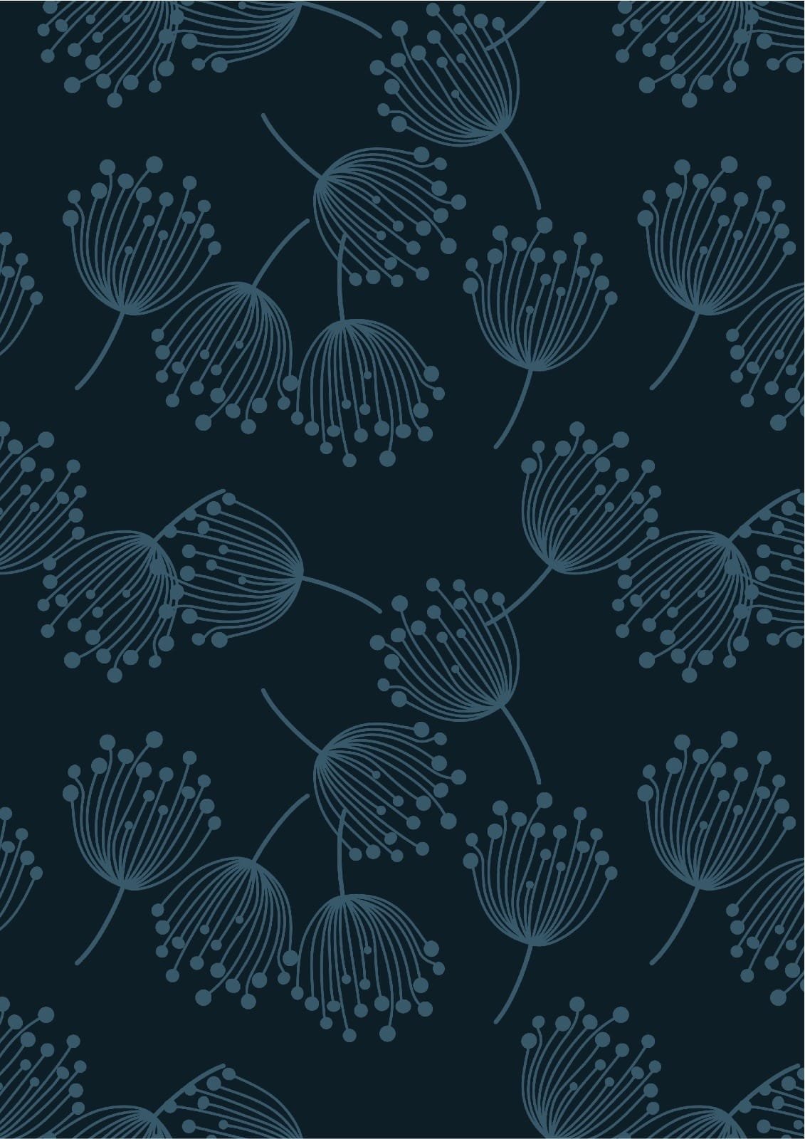 French Terry Pusteblume blau