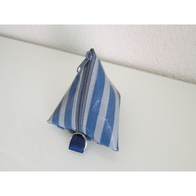 Nuggitäschli, Pyramidentasche blau grau gestreift