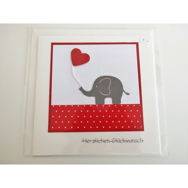 Elefantenkarte rot