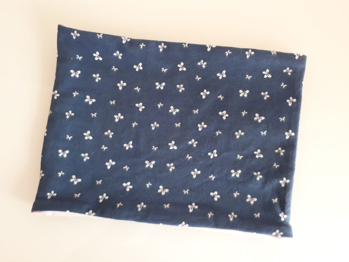 Loop blau Schmetterlinge/rosa fein gestreift