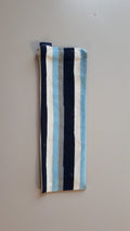 Stirnband hellblau grau weiss gestreift
