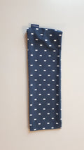 Stirnband blau mit weissen Flecken
