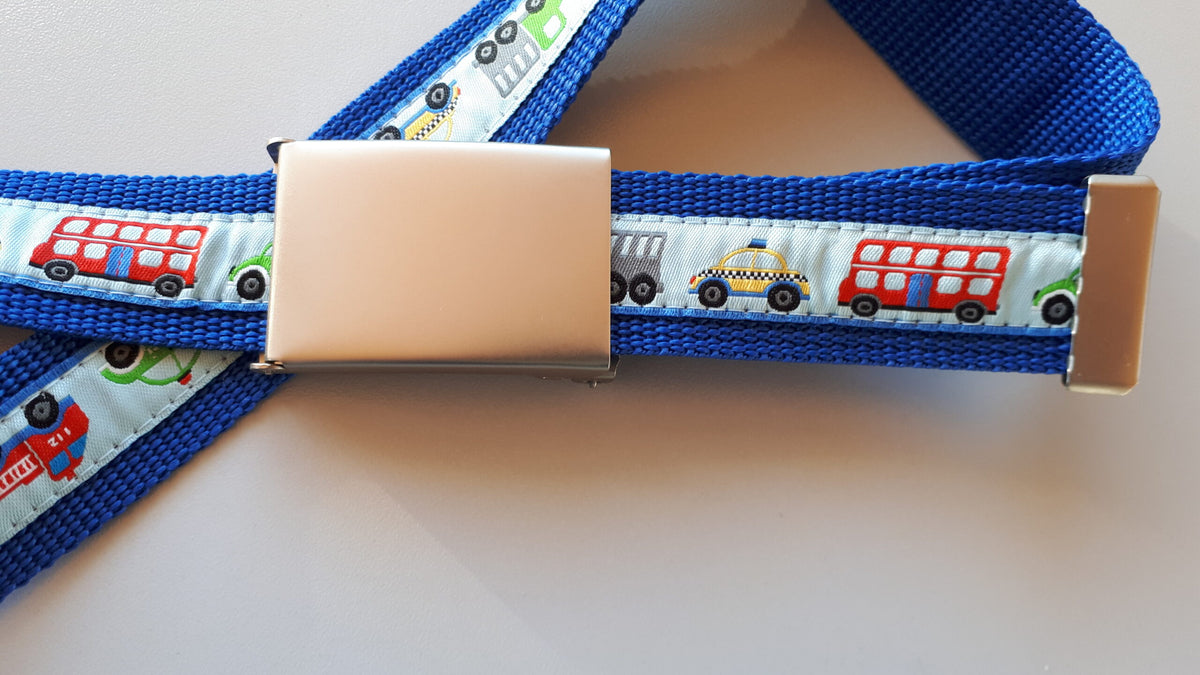 Kindergürtel Fahrzeuge blau