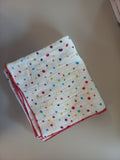 Nuschi 60x60cm - farbige Punkte roter Rand
