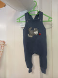 Latzhose blau - kleiner Wolf mit Marienkäferli Gr. 80