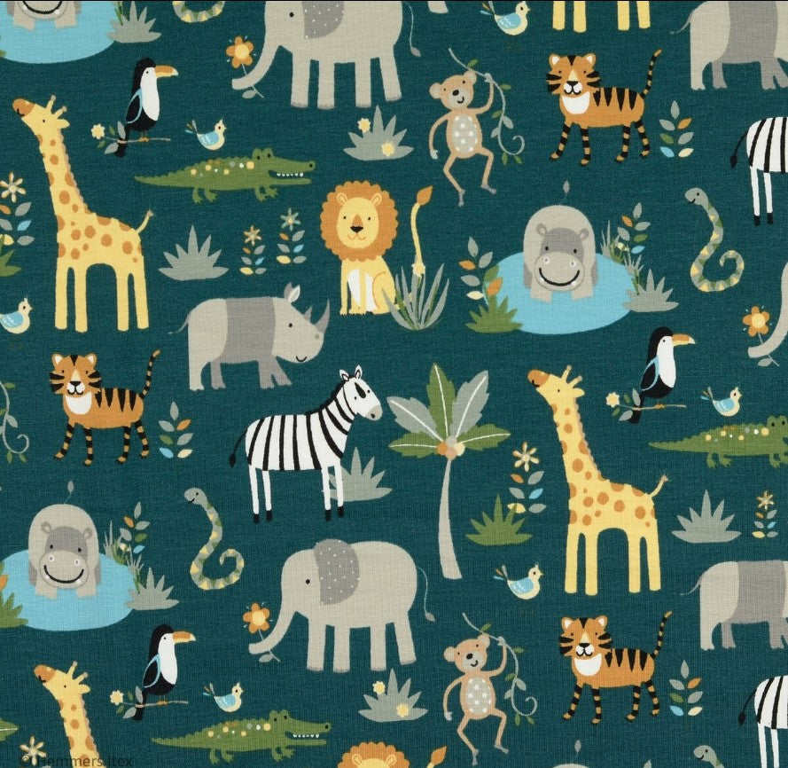 Bio Jersey Jungle-Tiere (GOTS)