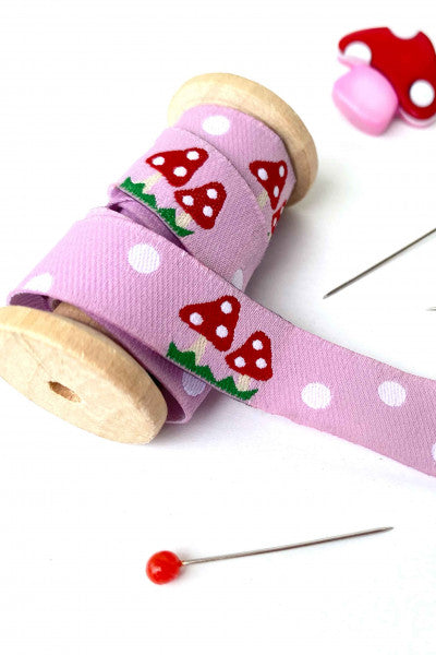 Webband Fliegenpilz rosa