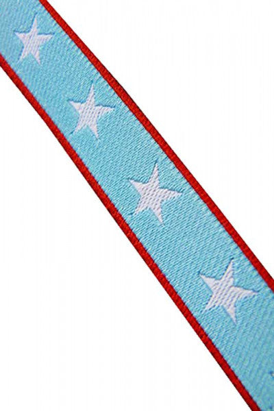 Webband Sterne hellblau-weiss