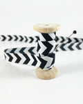 Webband Chevron weiss schwarz