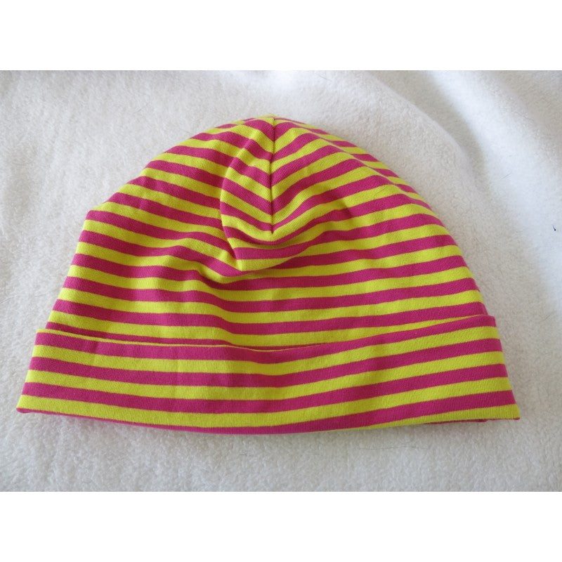 Mütze gelb/pink gestreift
