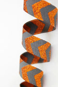 Webband Chevron kupfer-grau