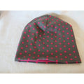 Mütze grau mit rosa Punkten