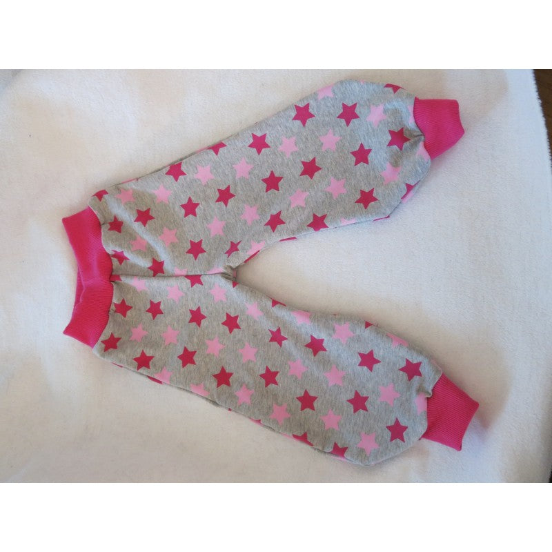 Sternenhose grau meliert pink/rosa Sterne Gr. 80