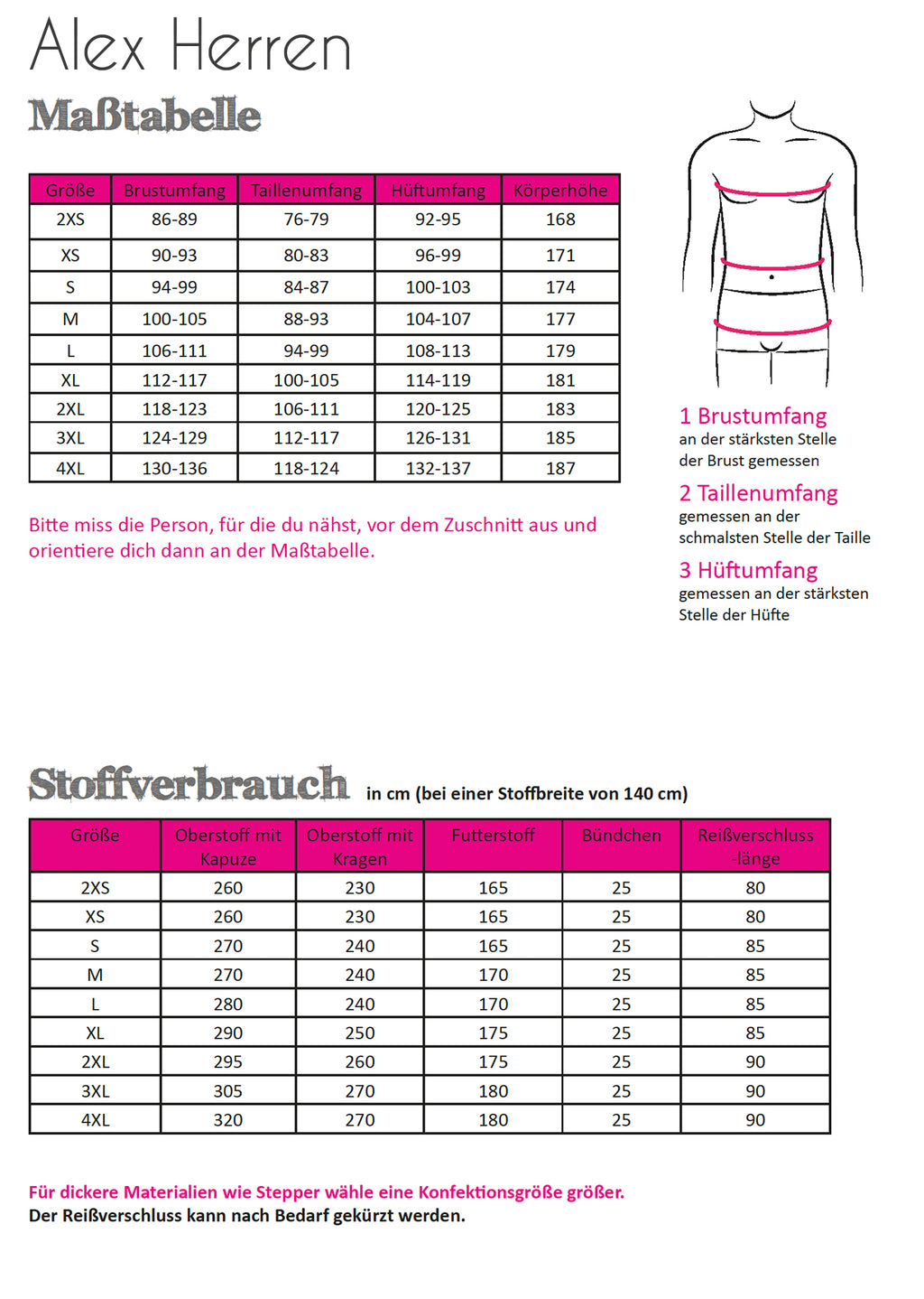 Papierschnittmuster Alex Herren
