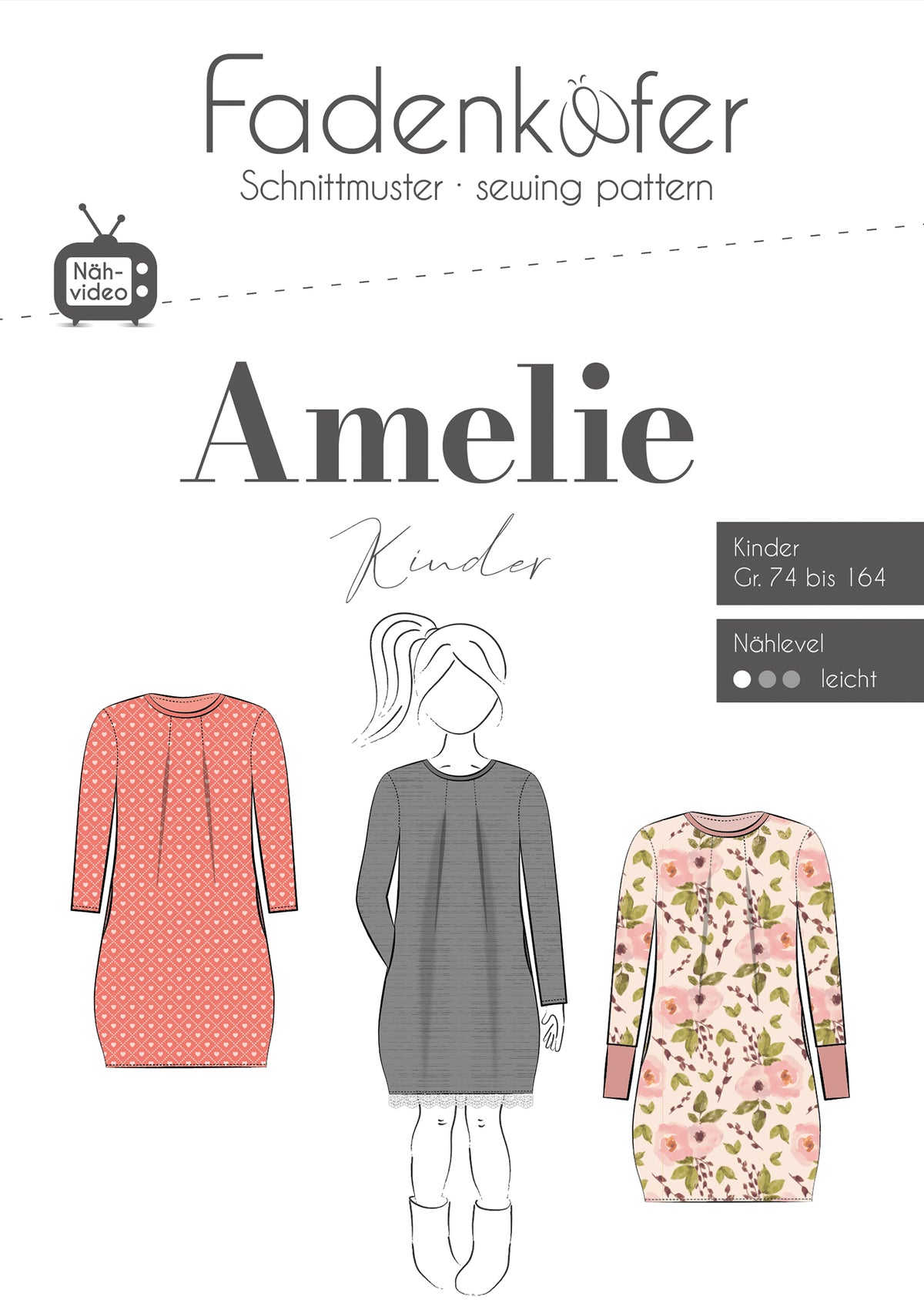 Papierschnittmuster Kleid Amelie Kinder
