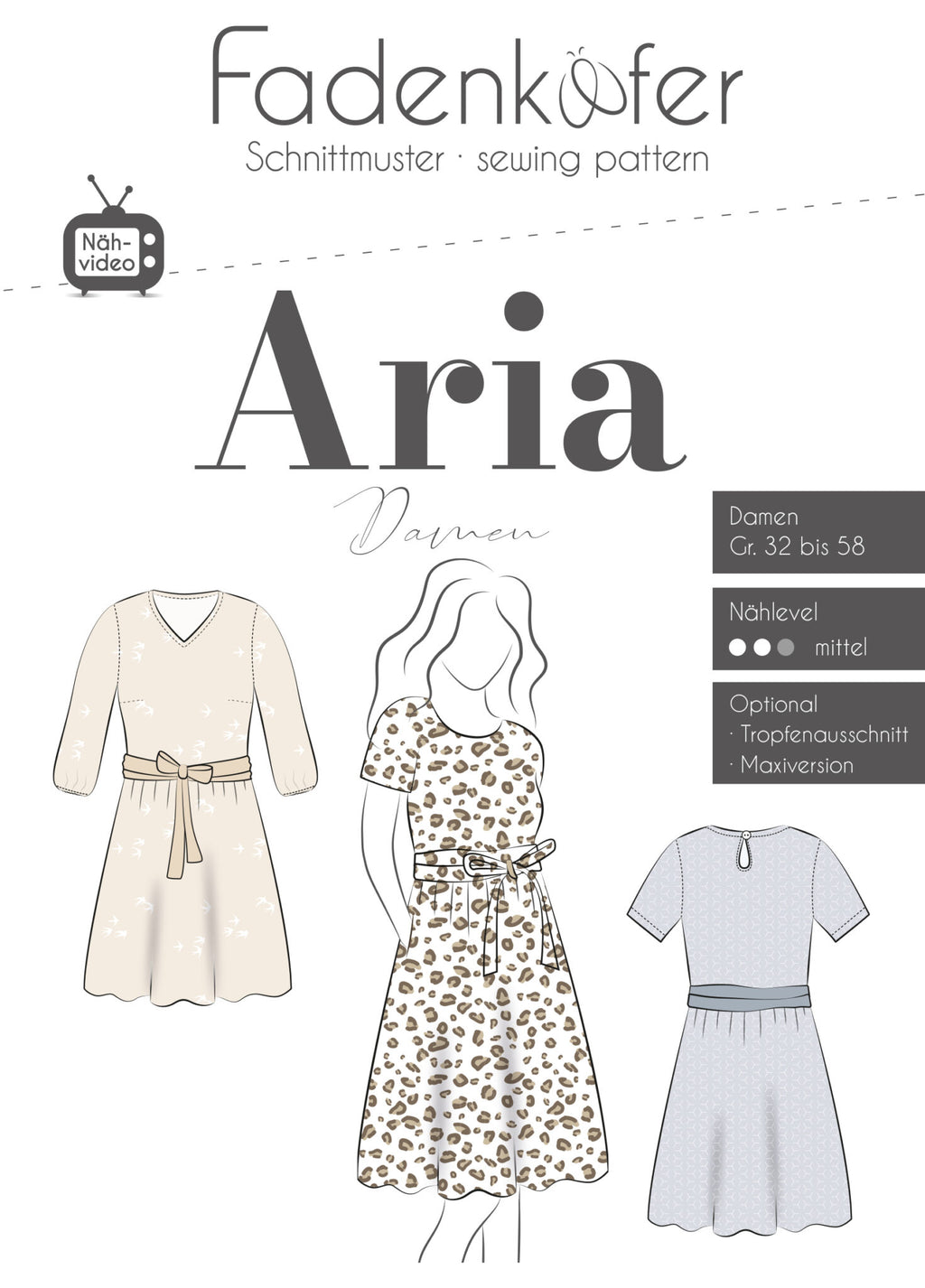 Papierschnittmuster Kleid Aria Damen