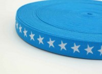 Gummiband 20mm Sterne - aqua