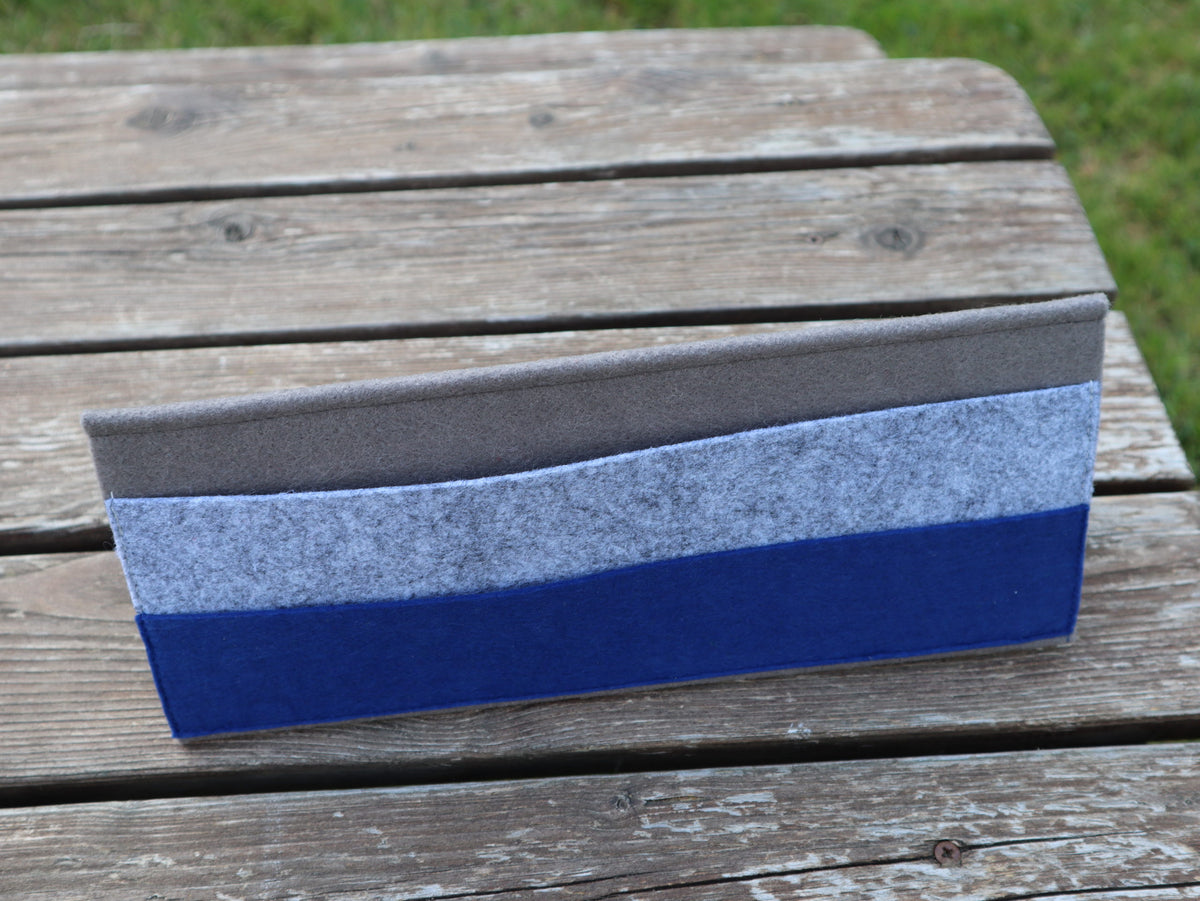 Kartenhalter blau grau