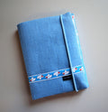 Notizblock French Terry blue Schiffli
