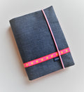 Notizblock dunkelblau Sterne pink