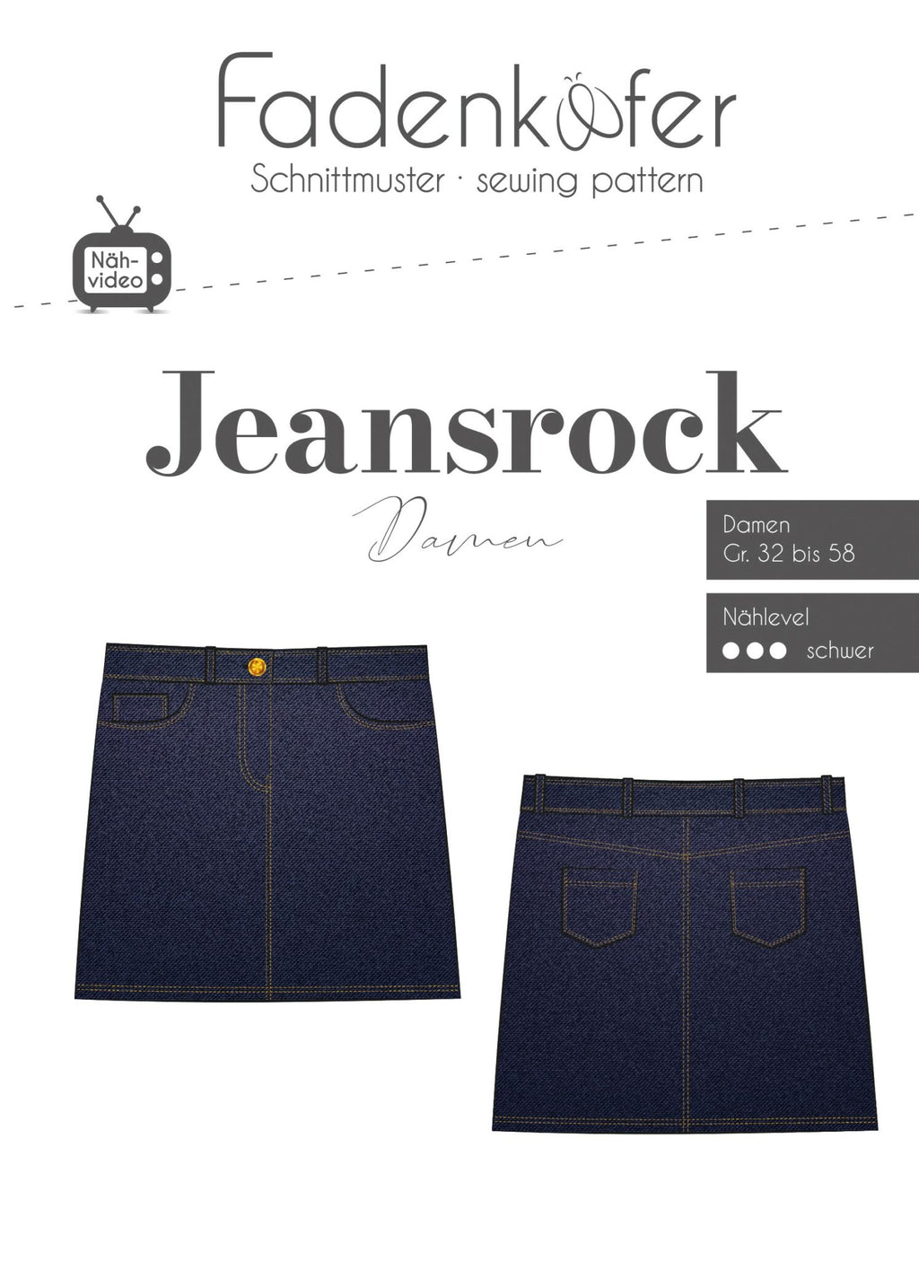Papierschnittmuster Jeansrock - Fadenkäfer