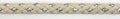 Kordel ecru mit Lurex silber 7mm