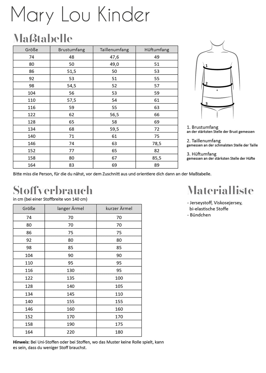 Papierschnittmuster Kleid Mary Lou Kinder