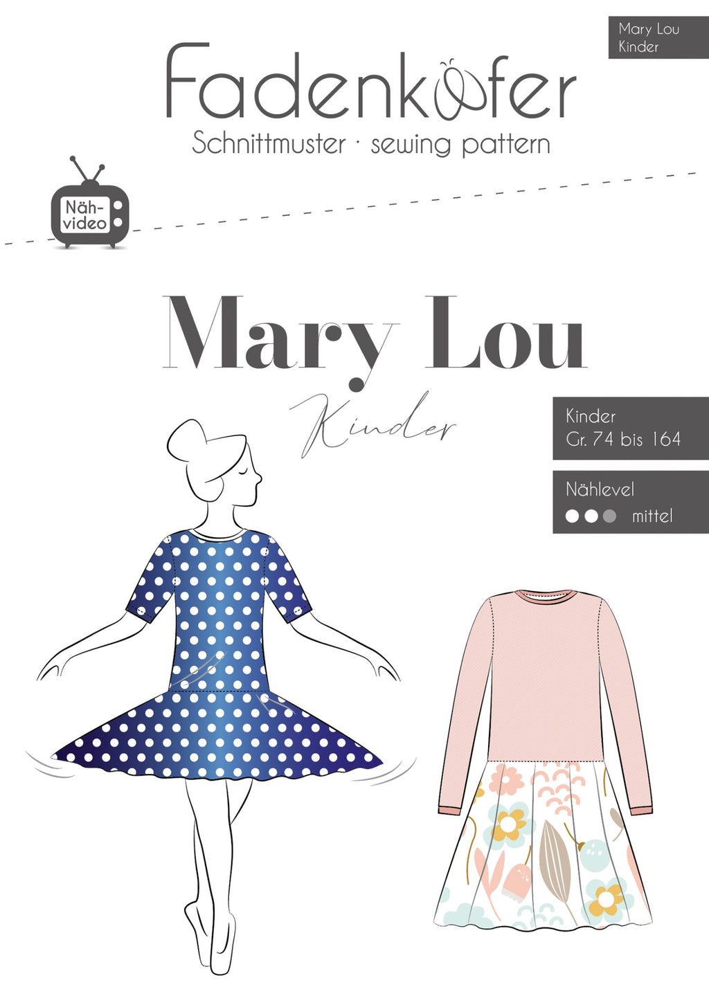 Papierschnittmuster Kleid Mary Lou Kinder