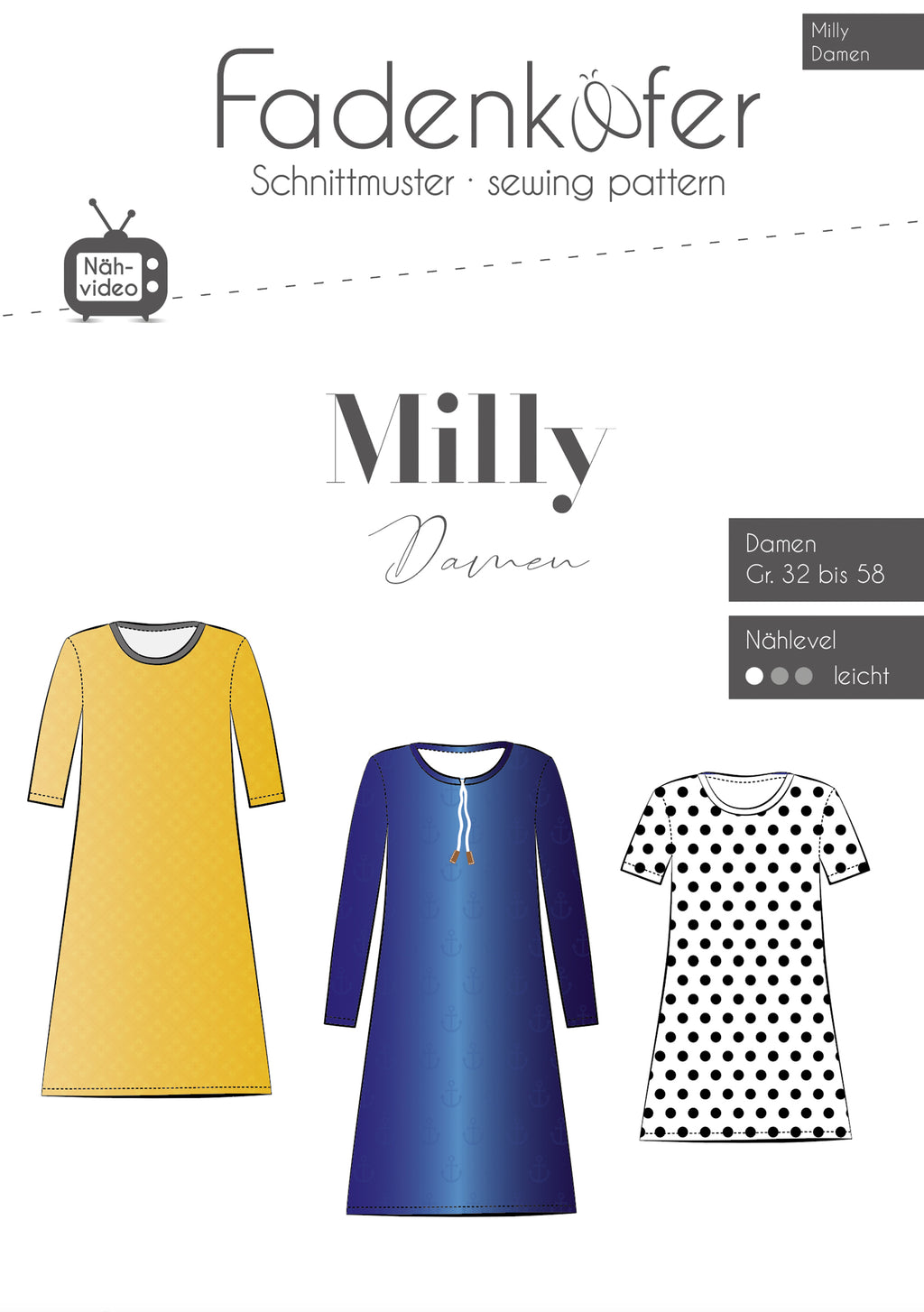 Papierschnittmuster Milly Damen