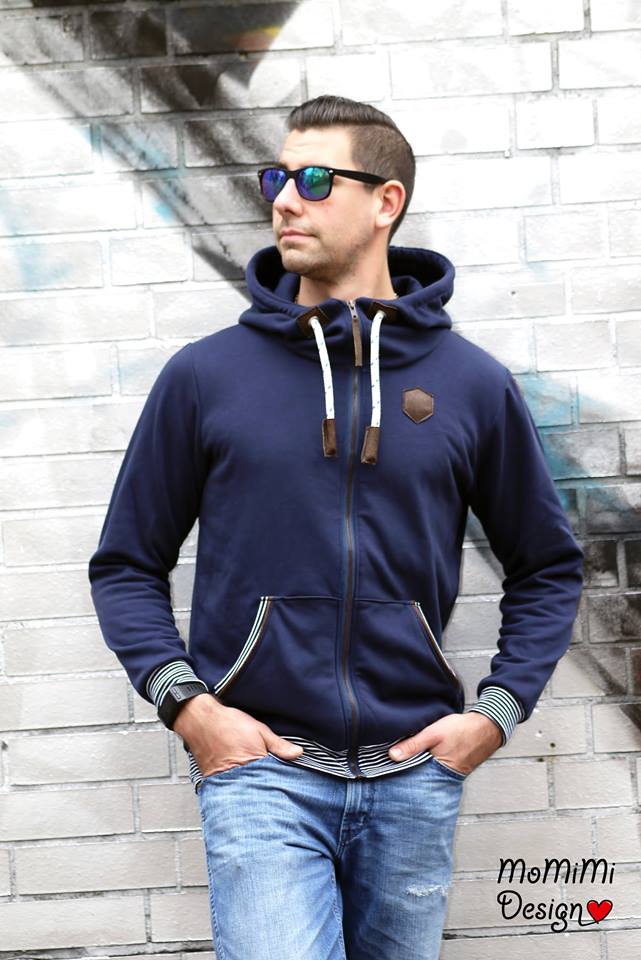 Papierschnittmuster Sweatjacke Herren