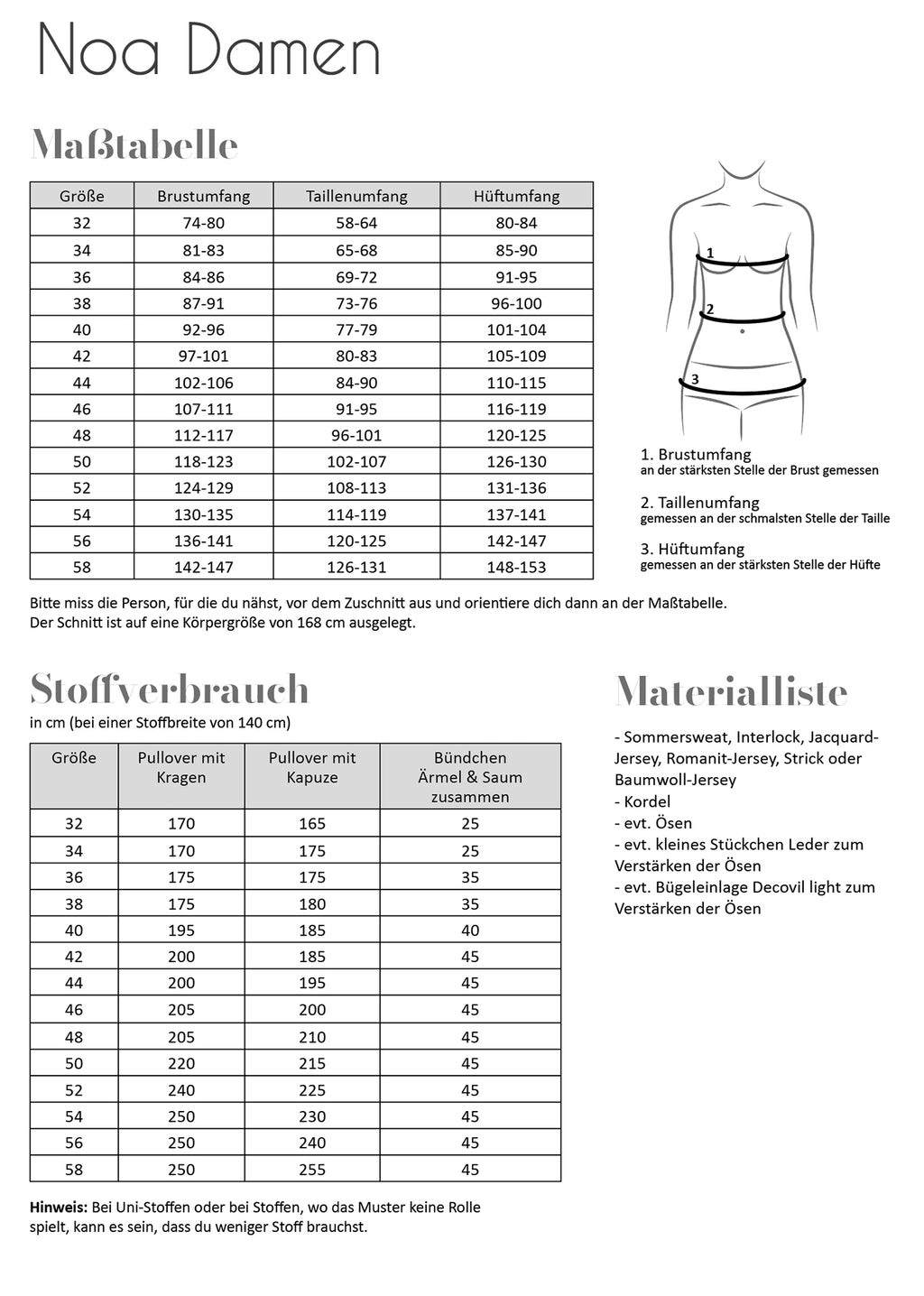 Papierschnittmuster Noa Damen