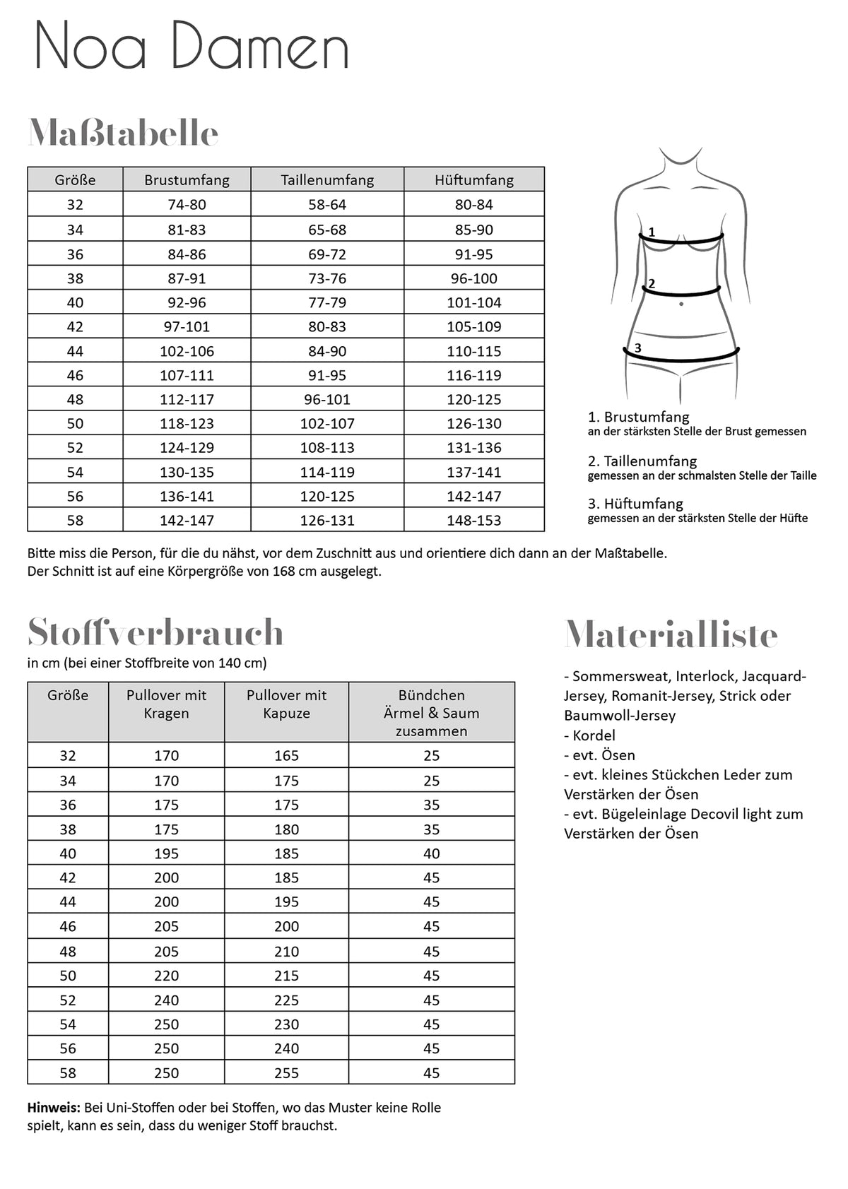 Papierschnittmuster Noa Damen