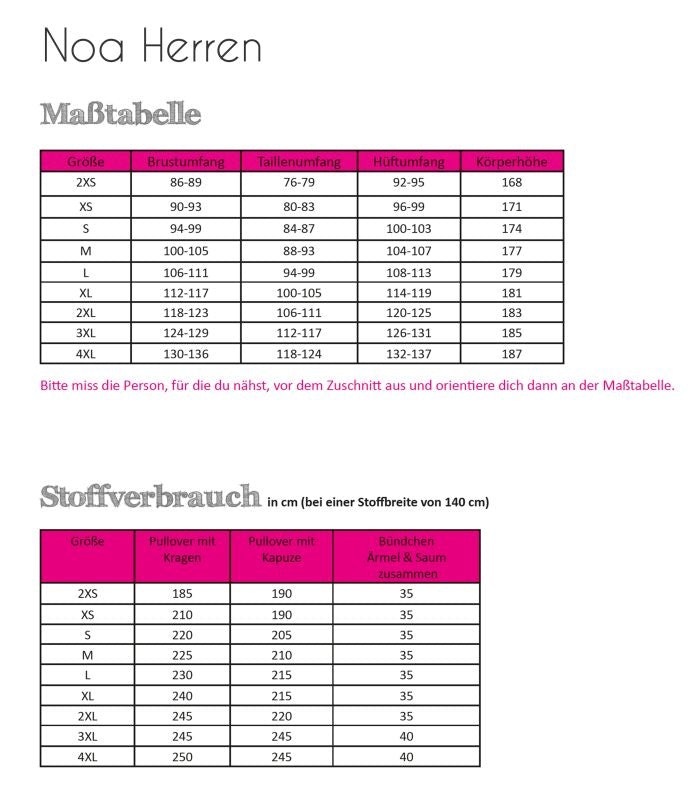 Papierschnittmuster Noa Herren