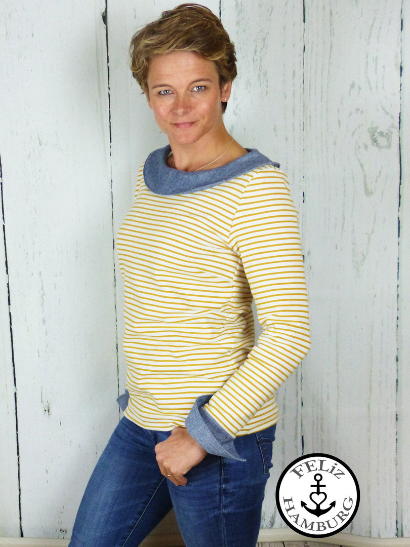 Papierschnittmuster No.47 Shirt mit U-Boot-Kragen