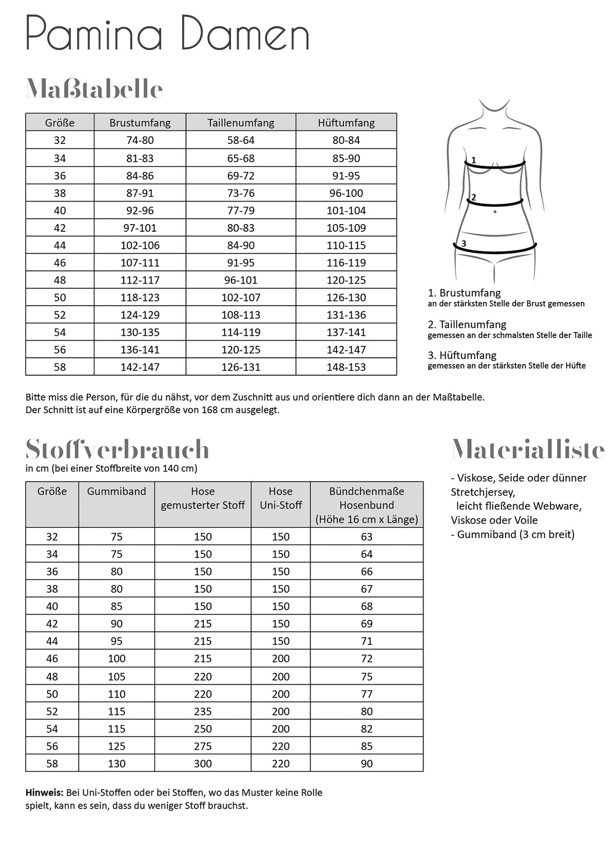Papierschnittmuster Pamina Damen