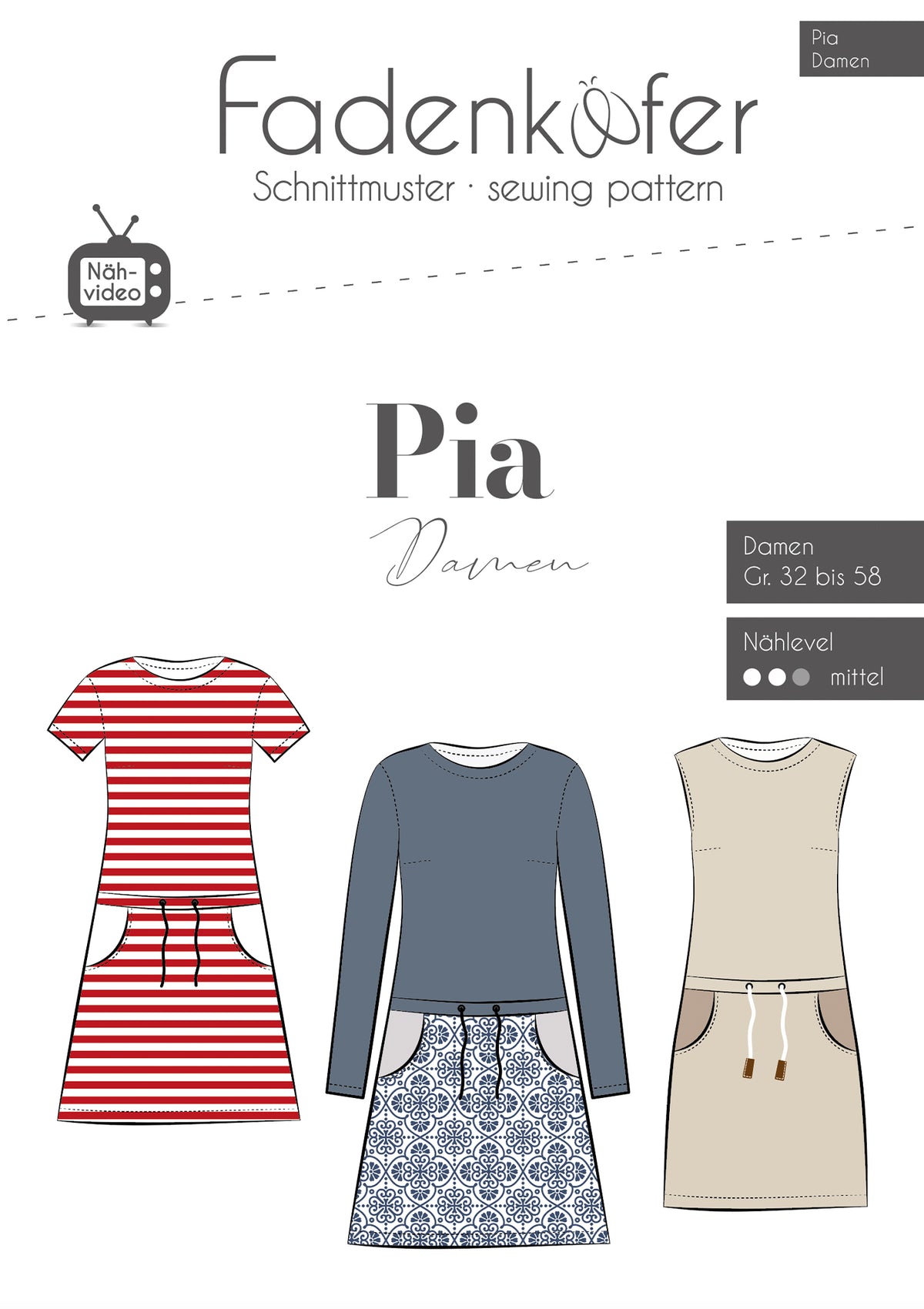 Papierschnittmuster Pia Damen - Fadenkäfer