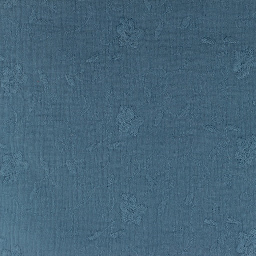 Musselin gestickte Blumen blau
