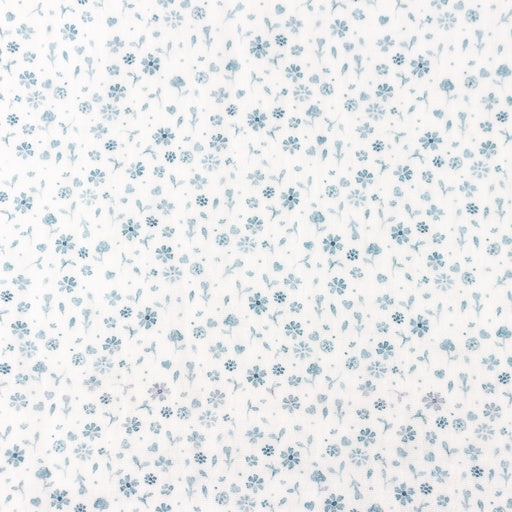 Double Gauze Streublumen blau