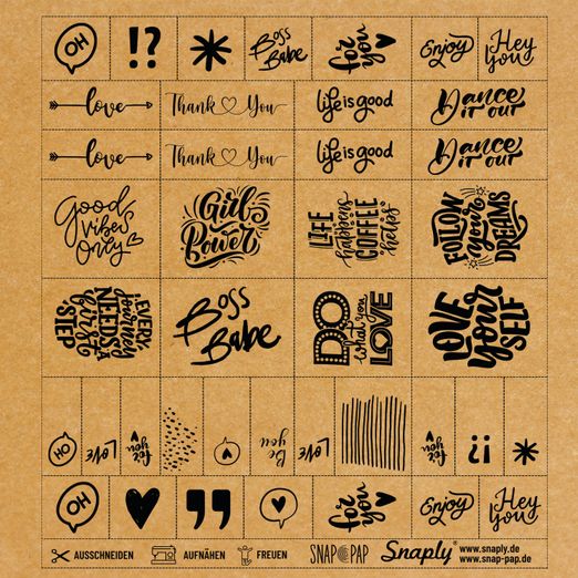 SnapPap Labelbogen - Lettering