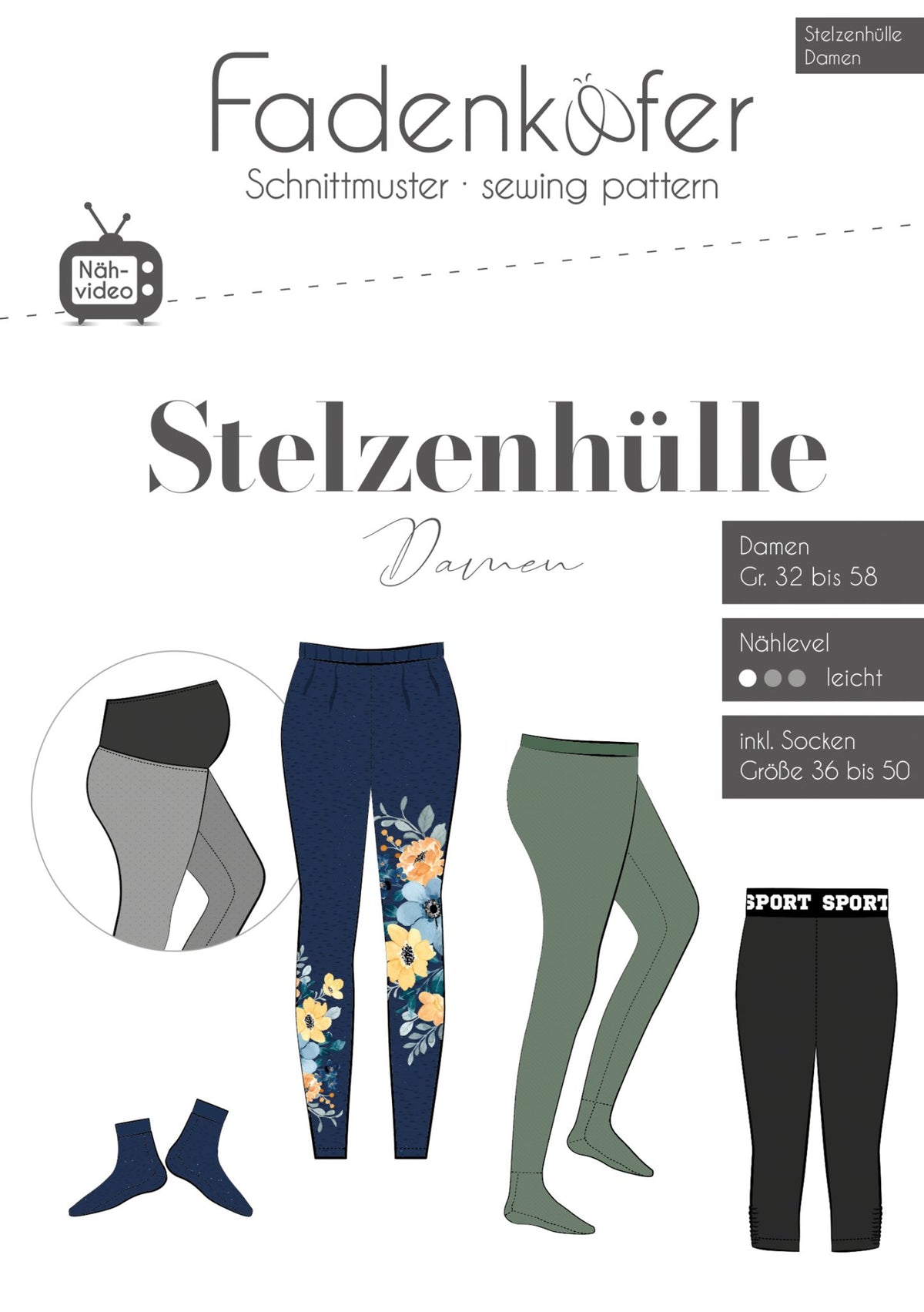Papierschnittmuster Stelzenhülle Damen - Fadenkäfer