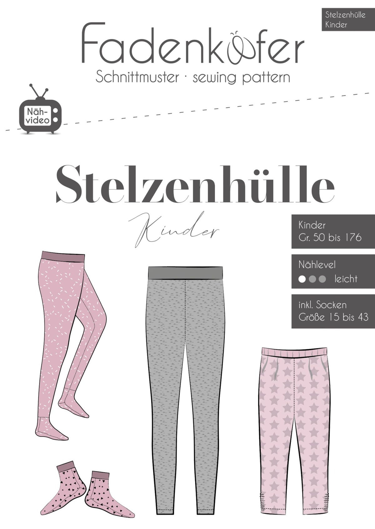 Papierschnittmuster Stelzenhülle Kinder - Fadenkäfer