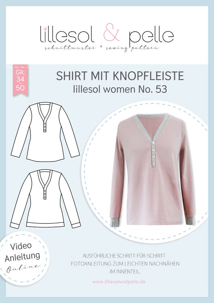 Papierschnittmuster No.53 Shirt mit Knopfleiste