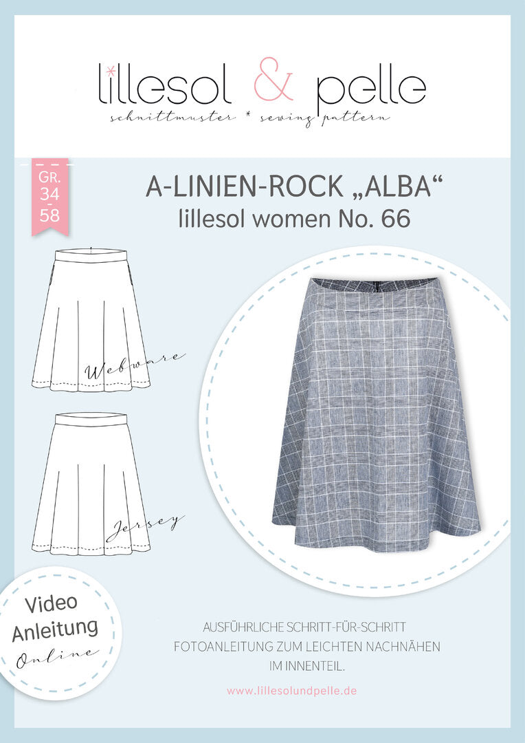 Papierschnittmuster No.66 A-Linien-Rock "Alba"